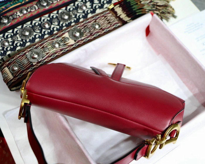 Dior Smooth Calfskin Saddle Bag Red M9001