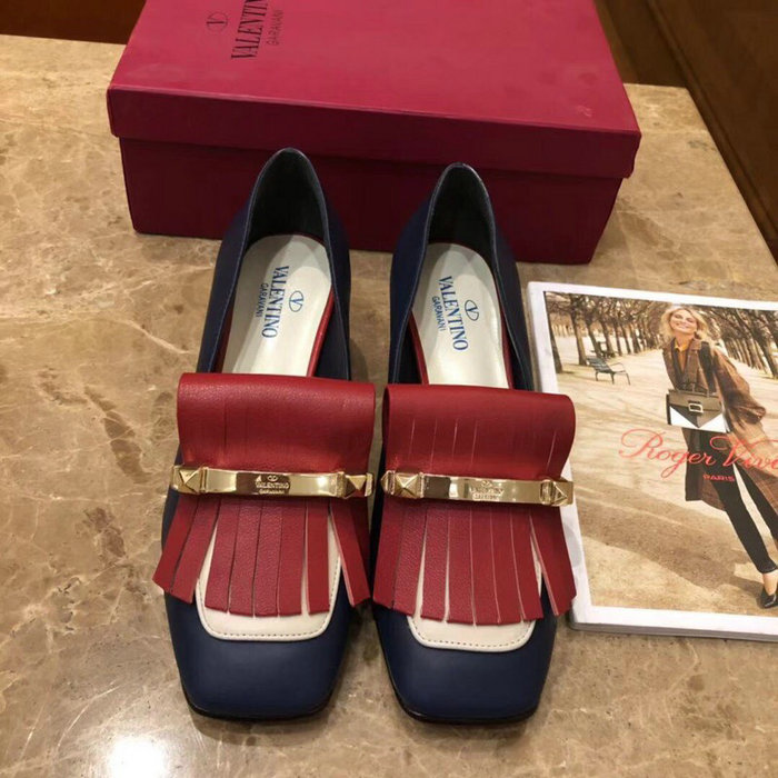 Valentino Fringe Multicolor Loafer Blue V40301