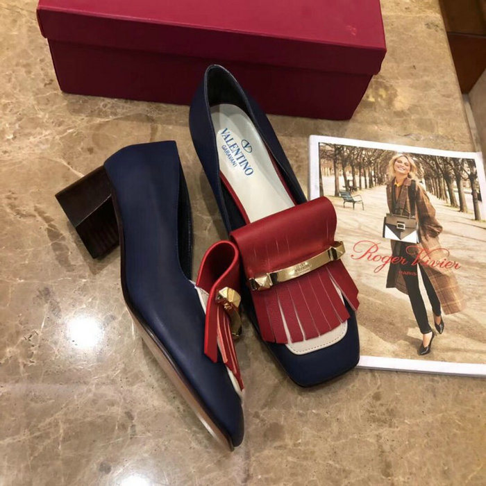 Valentino Fringe Multicolor Loafer Blue V40301