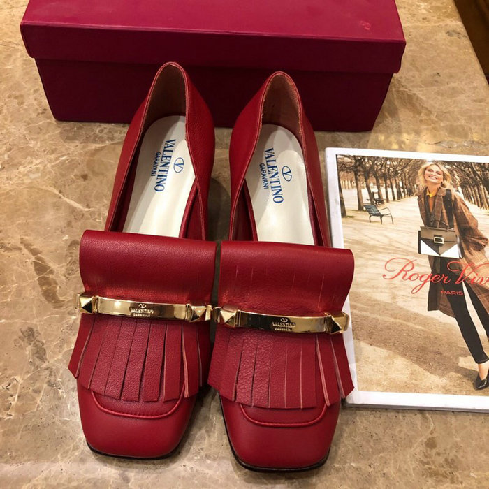 Valentino Fringe Multicolor Loafer Red V40301