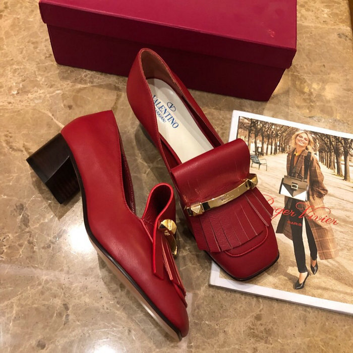 Valentino Fringe Multicolor Loafer Red V40301