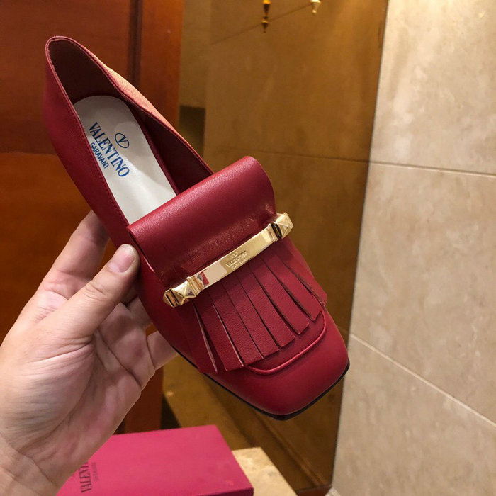 Valentino Fringe Multicolor Loafer Red V40301