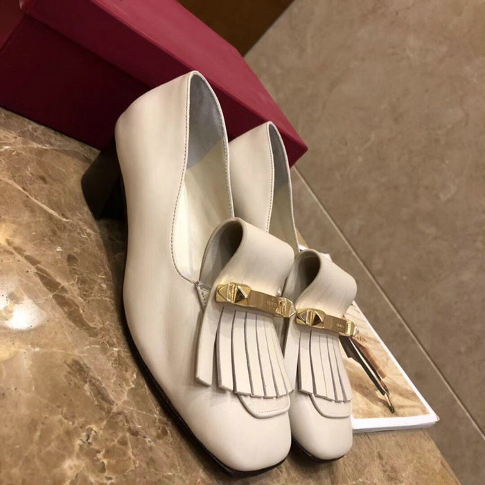 Valentino Fringe Multicolor Loafer White V40301