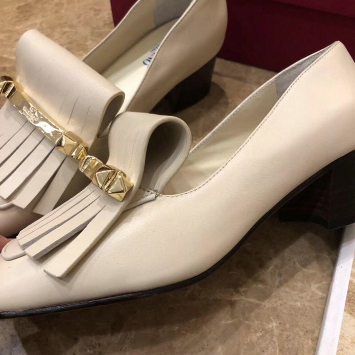 Valentino Fringe Multicolor Loafer White V40301