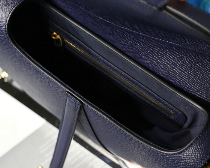 Dior Grained Calfskin Saddle Bag Dark Blue M9001