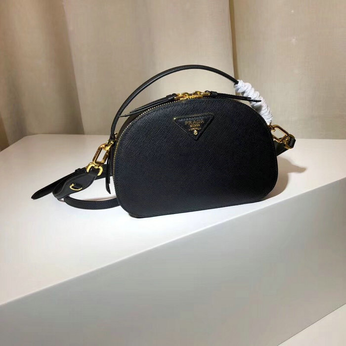 Prada Odette Saffiano Leather Bag Black 1BH123