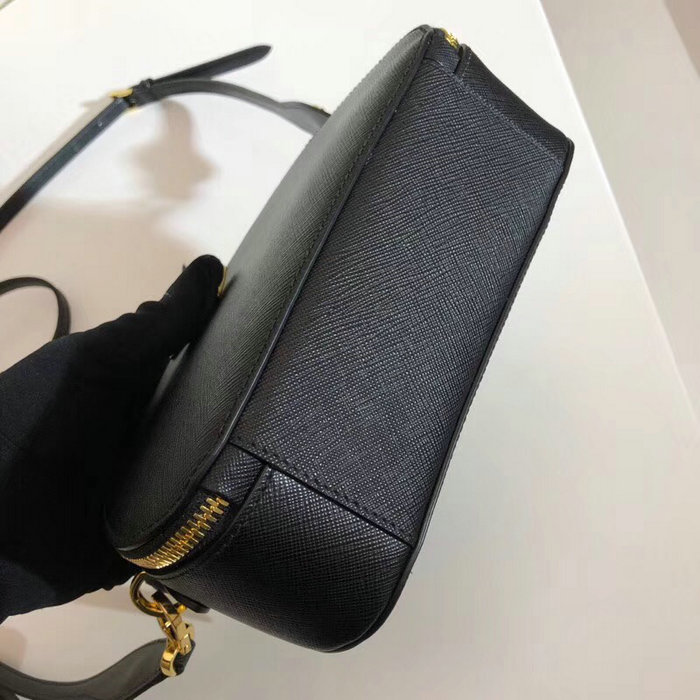 Prada Odette Saffiano Leather Bag Black 1BH123