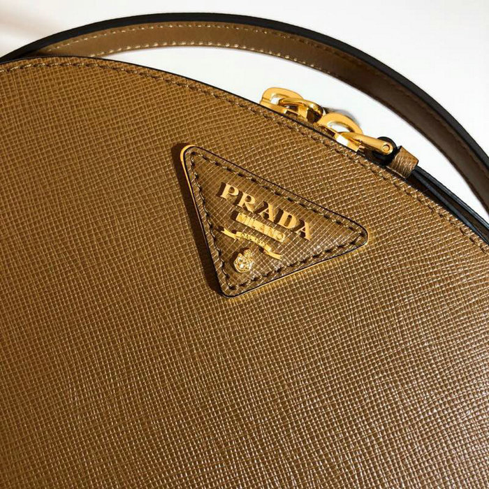 Prada Odette Saffiano Leather Bag Brown 1BH123