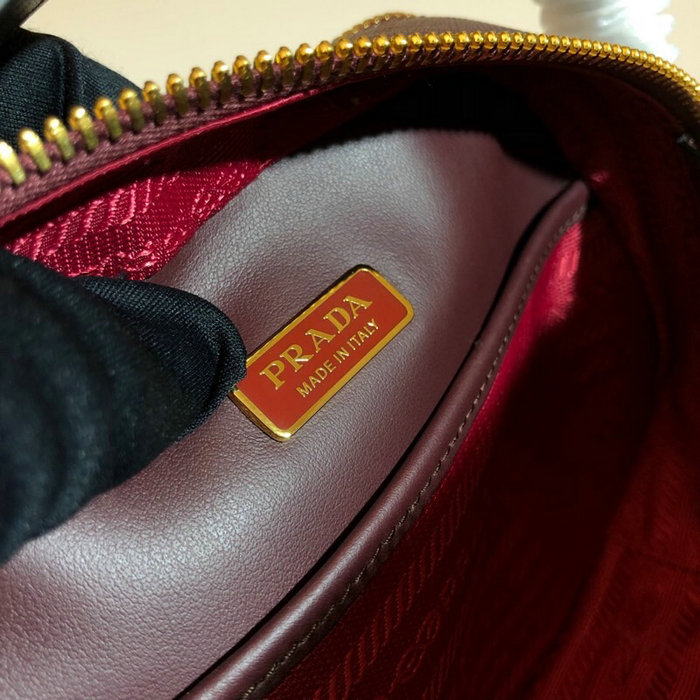 Prada Odette Saffiano Leather Bag Burgundy 1BH123