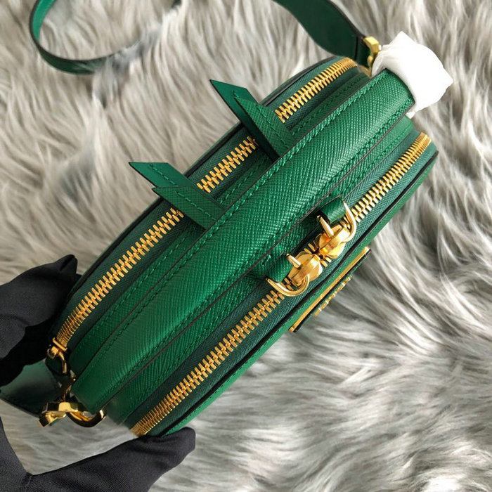 Prada Odette Saffiano Leather Bag Green 1BH123