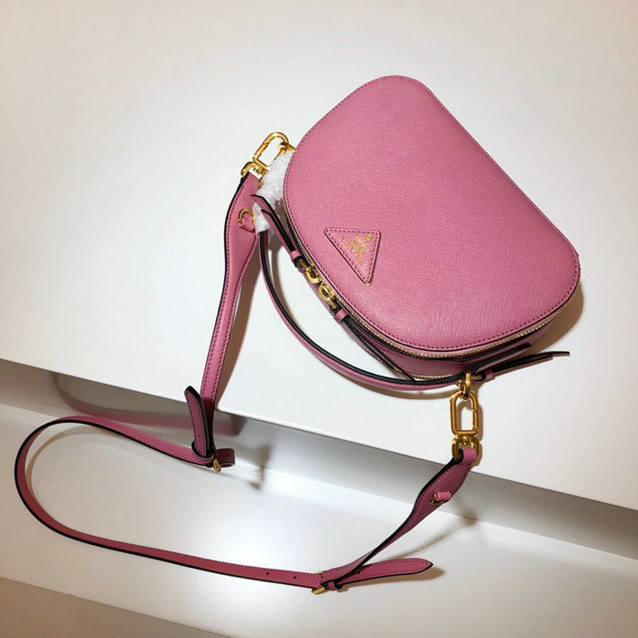 Prada Odette Saffiano Leather Bag Pink 1BH123