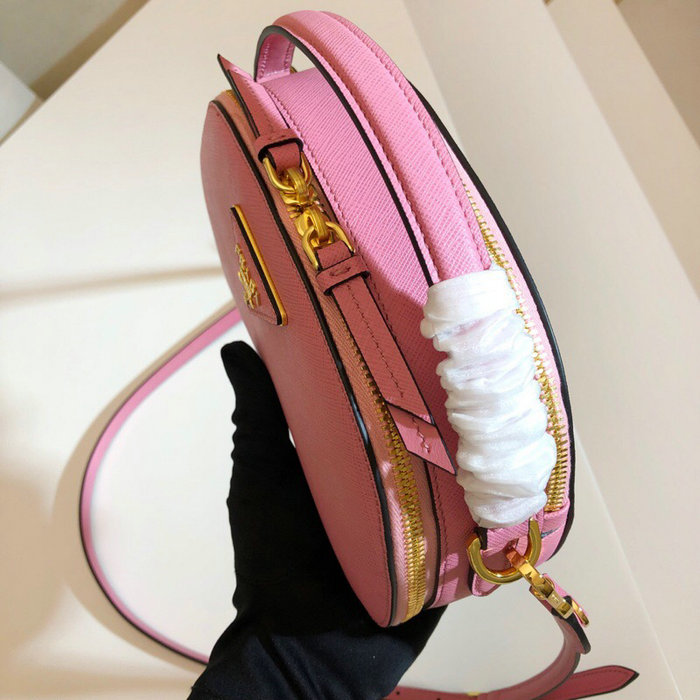 Prada Odette Saffiano Leather Bag Pink 1BH123