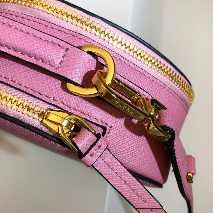 Prada Odette Saffiano Leather Bag Pink 1BH123