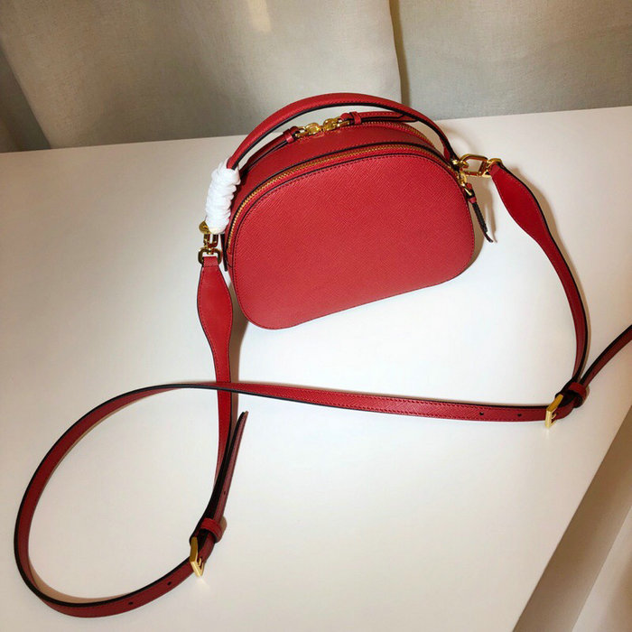 Prada Odette Saffiano Leather Bag Red 1BH123