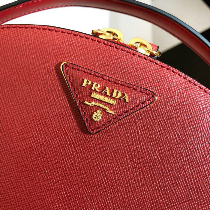 Prada Odette Saffiano Leather Bag Red 1BH123