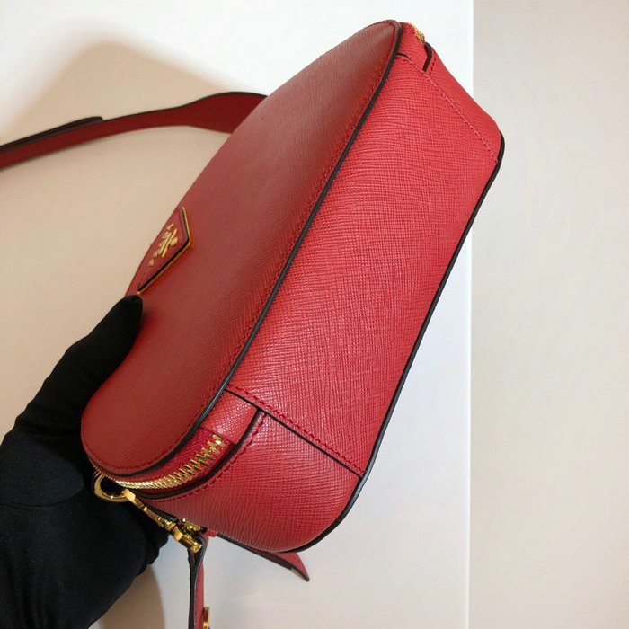 Prada Odette Saffiano Leather Bag Red 1BH123