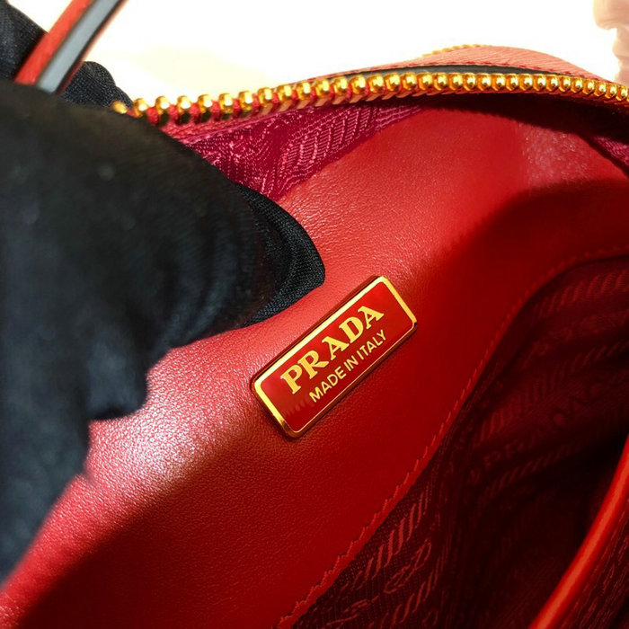 Prada Odette Saffiano Leather Bag Red 1BH123