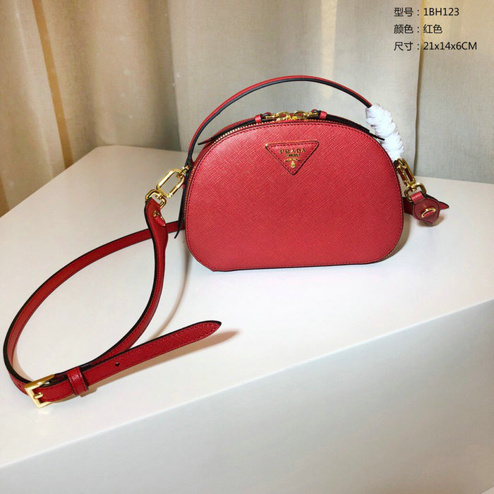 Prada Odette Saffiano Leather Bag Red 1BH123