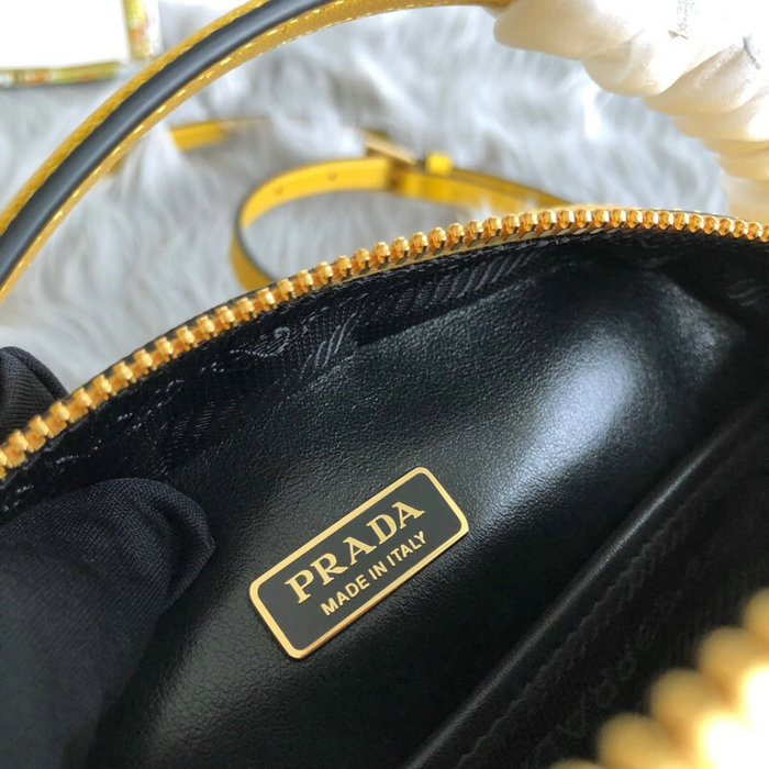 Prada Odette Saffiano Leather Bag Yellow 1BH123