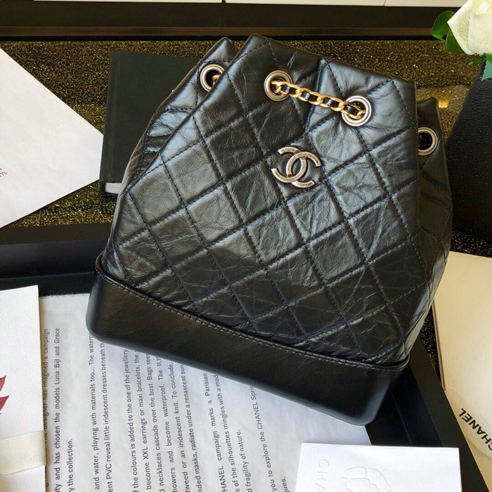 Chanel Aged Calfskin Gabrielle Backpack Black A94502