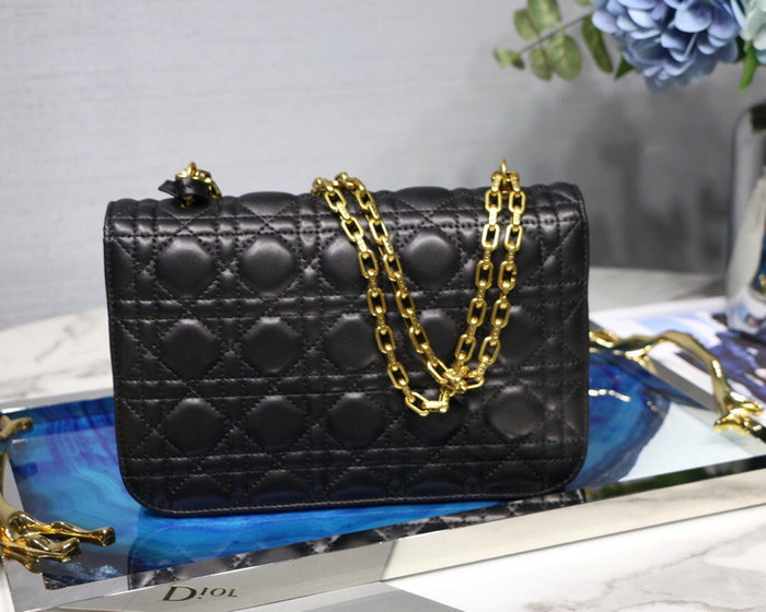 Dior Addict Lambskin Flap Bag Black D42001