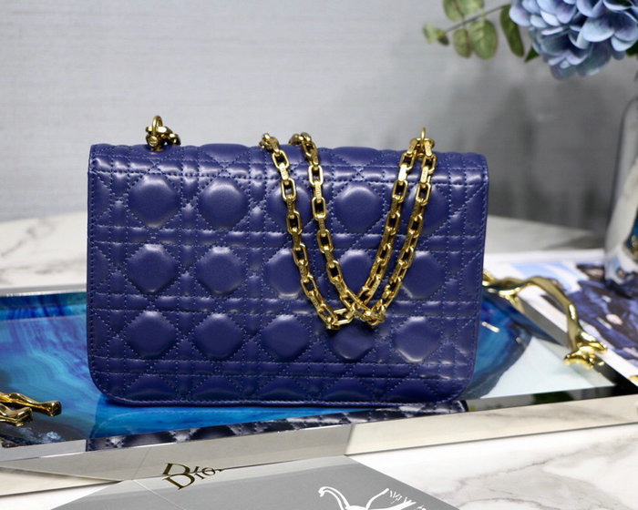 Dior Addict Lambskin Flap Bag Blue D42001