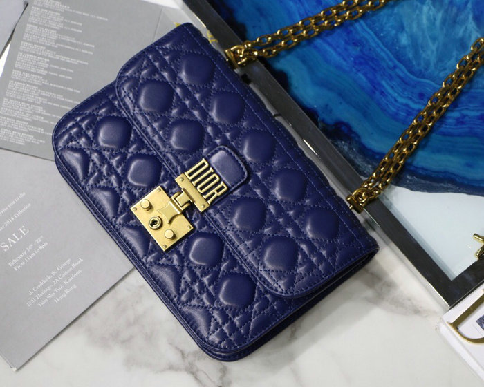 Dior Addict Lambskin Flap Bag Blue D42001