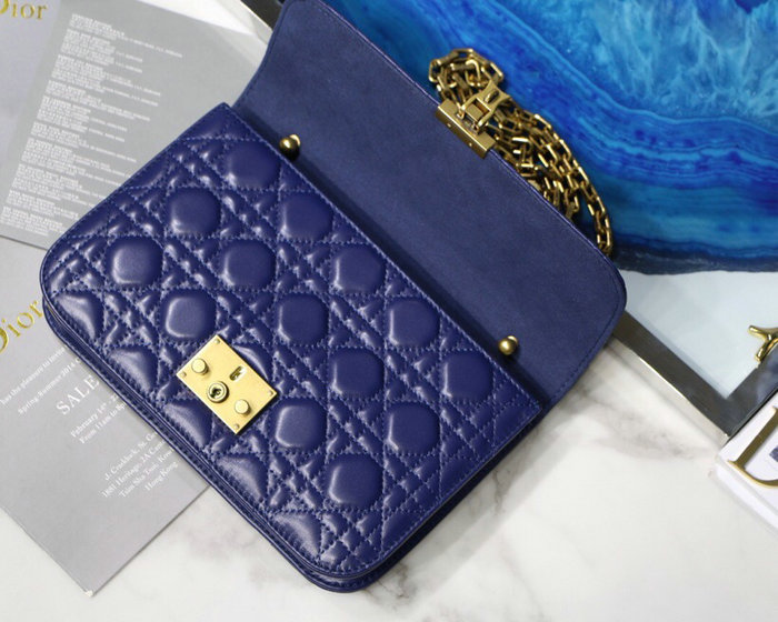 Dior Addict Lambskin Flap Bag Blue D42001