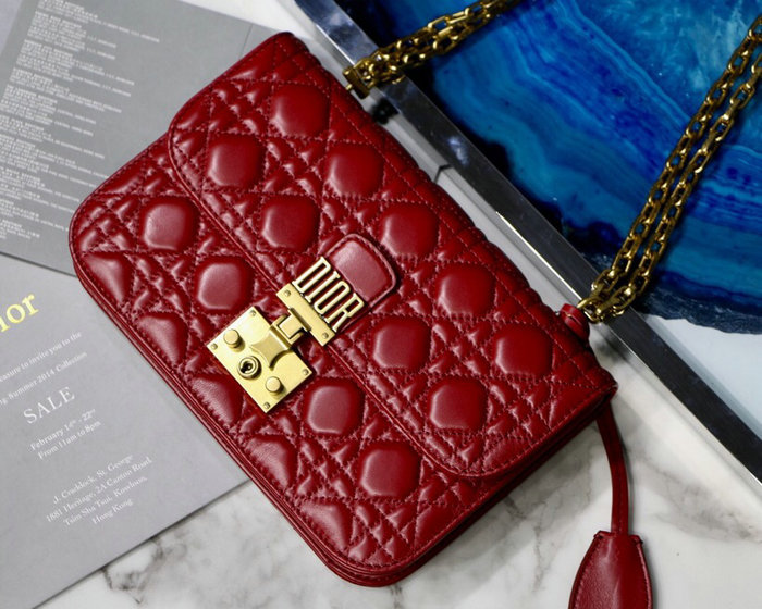 Dior Addict Lambskin Flap Bag Burgundy D42001