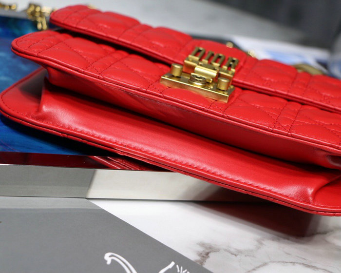 Dior Addict Lambskin Flap Bag Red D42001