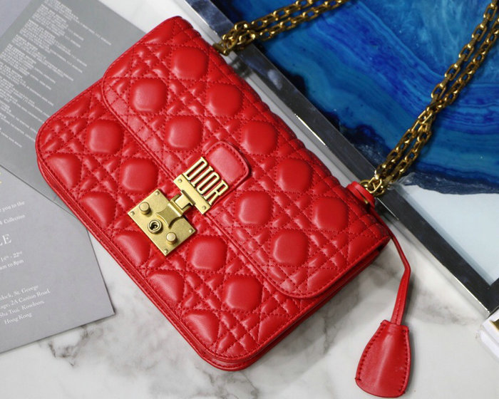 Dior Addict Lambskin Flap Bag Red D42001