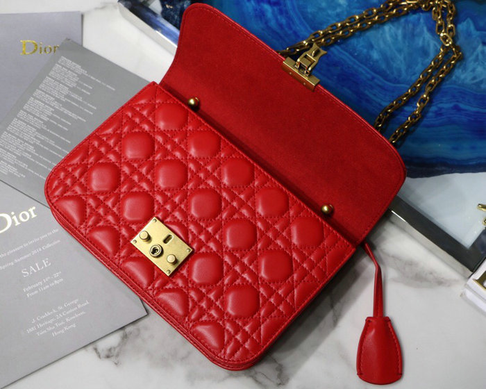 Dior Addict Lambskin Flap Bag Red D42001