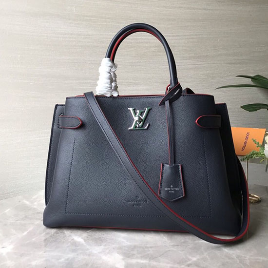 Louis Vuitton Grained Calf Leathe Lockme Day Marine Rouge M53645