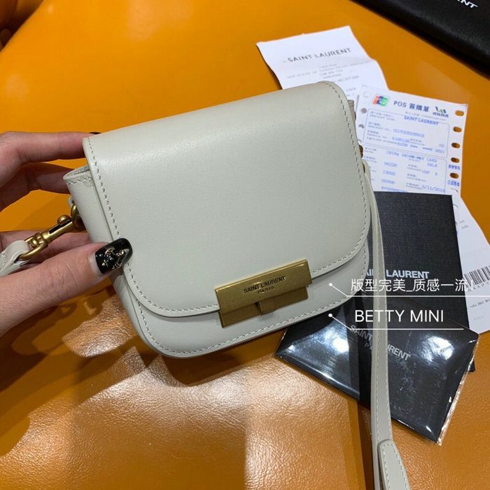 Saint Laurent Betty Mini Satchel White 566959