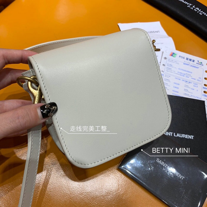 Saint Laurent Betty Mini Satchel White 566959