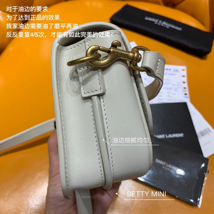 Saint Laurent Betty Mini Satchel White 566959