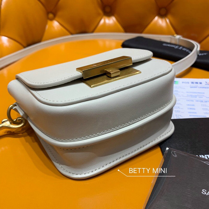 Saint Laurent Betty Mini Satchel White 566959