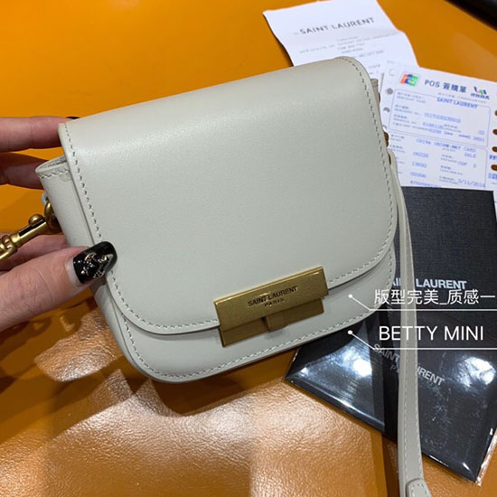 Saint Laurent Betty Mini Satchel White 566959