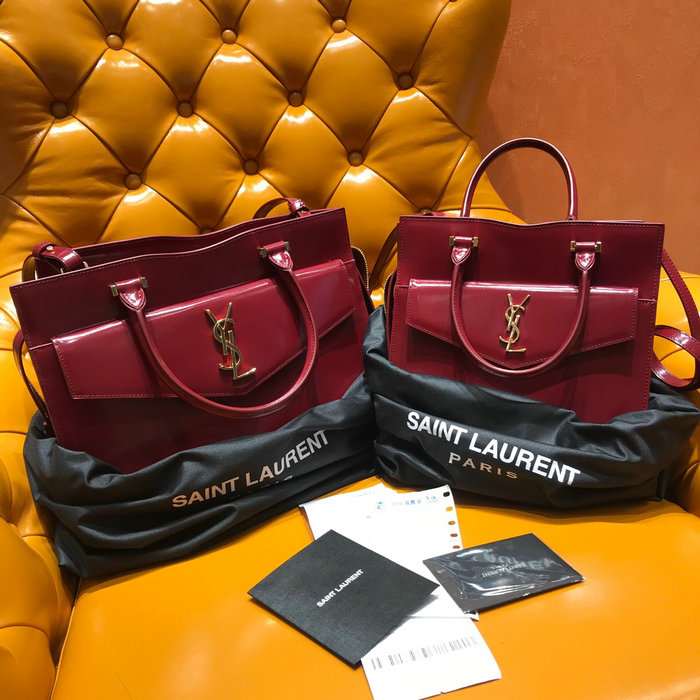 Saint Laurent Medium Uptown Tote Burgundy 557653