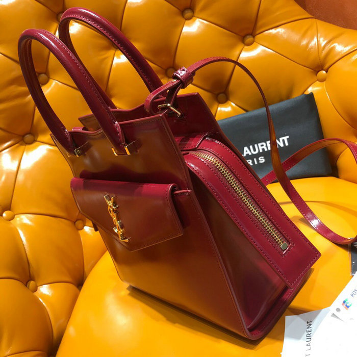 Saint Laurent Uptown Small Tote Burgundy 561203