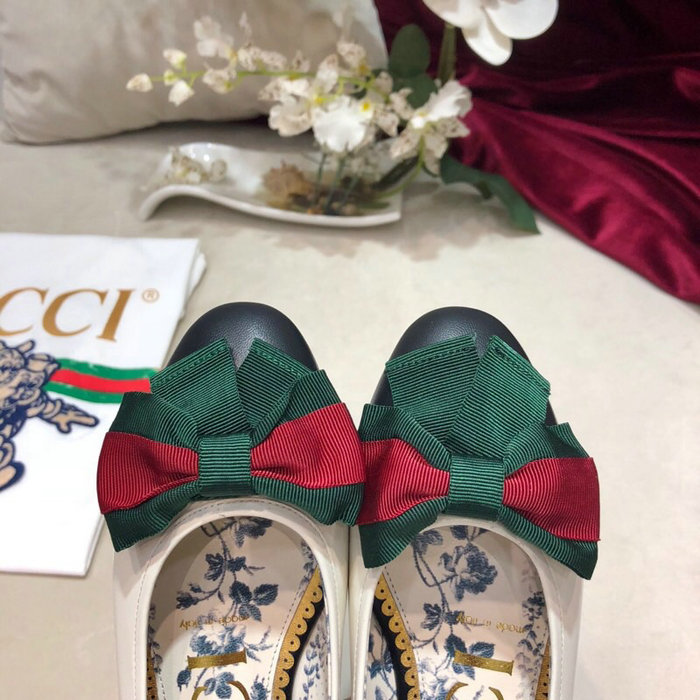 Gucci Leather ballet flat with Web bow 512464F