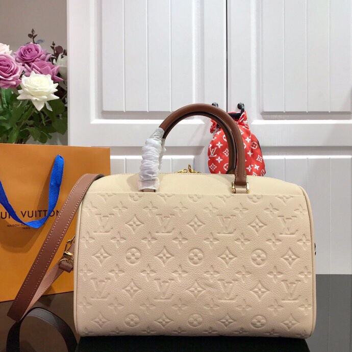 Louis Vuitton Monogram Empreinte Speedy Bandoulier Cream M42397