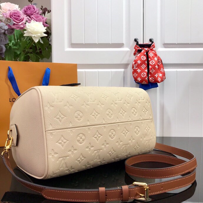 Louis Vuitton Monogram Empreinte Speedy Bandoulier Cream M42397