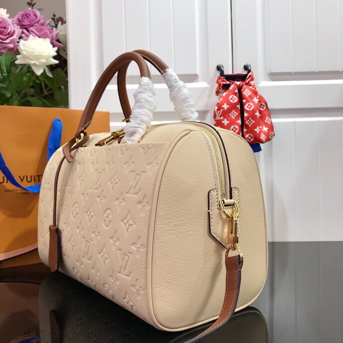 Louis Vuitton Monogram Empreinte Speedy Bandoulier Cream M42397