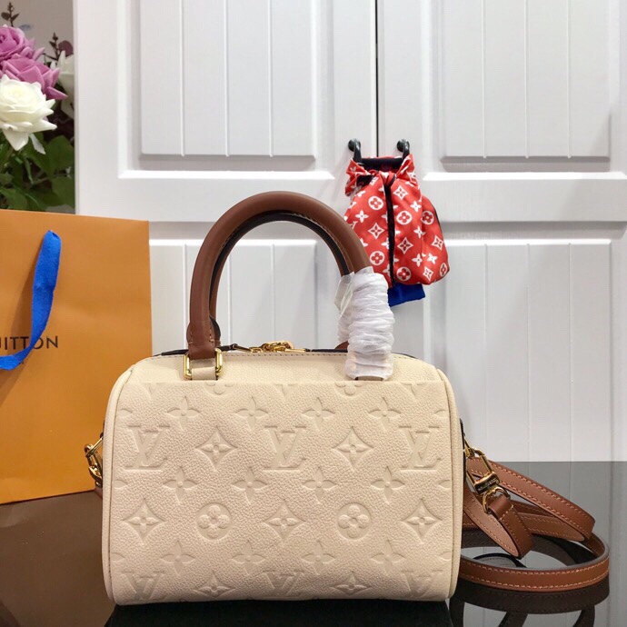 Louis Vuitton Monogram Empreinte Speedy Bandoulier Cream M42397