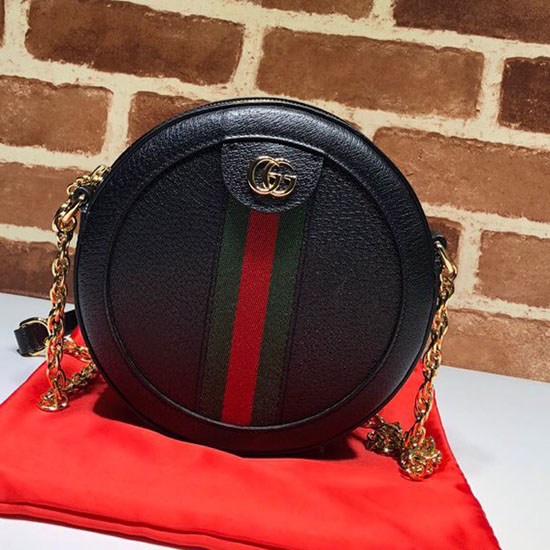 Gucci Ophidia Mini Round Shoulder Bag Black 550618