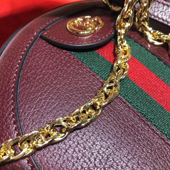 Gucci Ophidia Mini Round Shoulder Bag Burgundy 550618