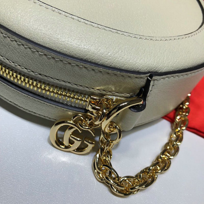 Gucci Ophidia Mini Round Shoulder Bag White 550618