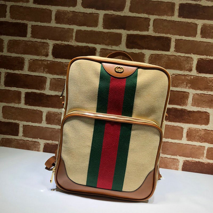 Gucci Vintage Canvas Backpack Beige 575063