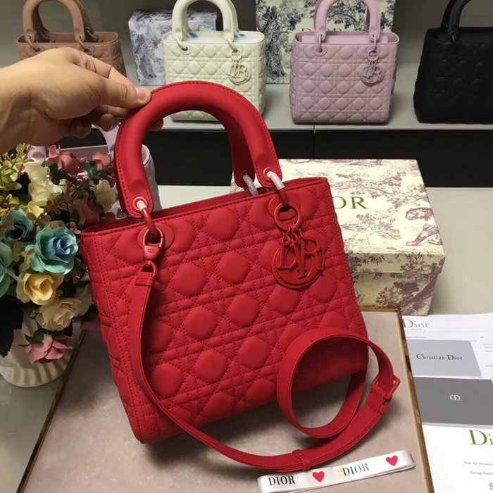 Lady Dior Ultra-Matte Bag Red D92401